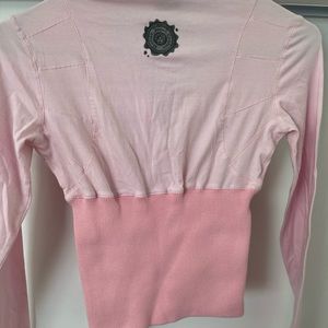 Pink Cotton Versace crop top